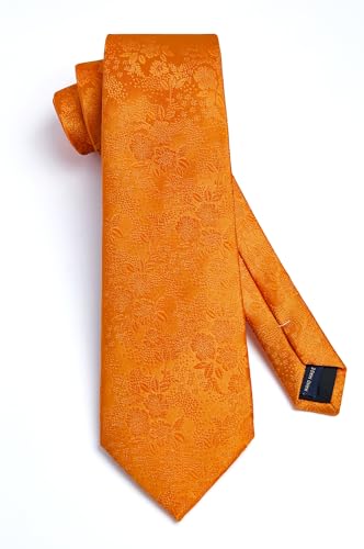 Image of HISDERN Mens Ties Solid Color Tie and Pocket Square Set Classic Woven Formal Neckties & Handkerchief Wedding Party