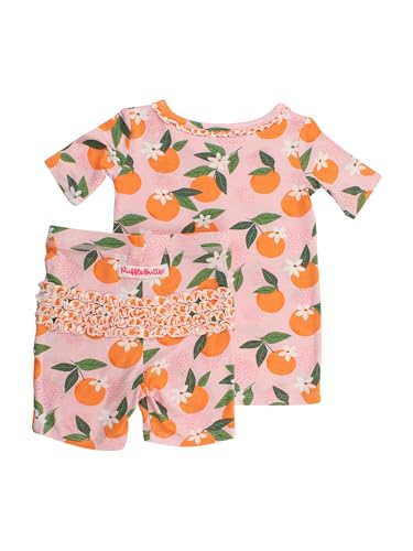 RuffleButts SoftSnooze™ Viscose from Bamboo Toddler Girls Ruffle Short Sleeve Pajama Set