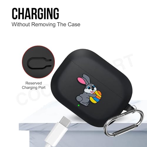 Image of Soft Silicone Case Cover Compatible for nord 3r (Black Rabbit)
