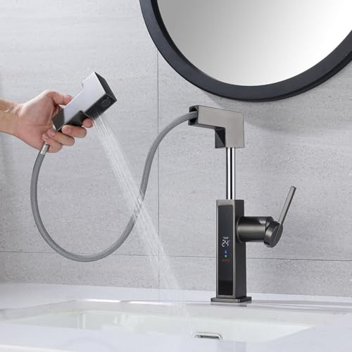 Grifo de lavabo de baño elevable ideal para lavar el cabello cómodamente con manguera extensible 6