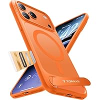 TORRAS Stand for iPhone 17 Pro Case – Durable Titanium Stand, Compatible with Magsafe, Camera Button Shield, 12FT Drop Protection for iPhone 17 Pro Cover – Ember Orange