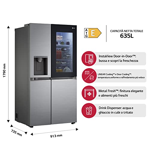 Réfrigérateur Side by side LG Electronics GSXV80PZLE 635 litres Classe E - vue 9