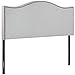Modway Curl Linen Fabric Upholstered Queen Headboard with Nailhead Trim and Curved Shape in Gray