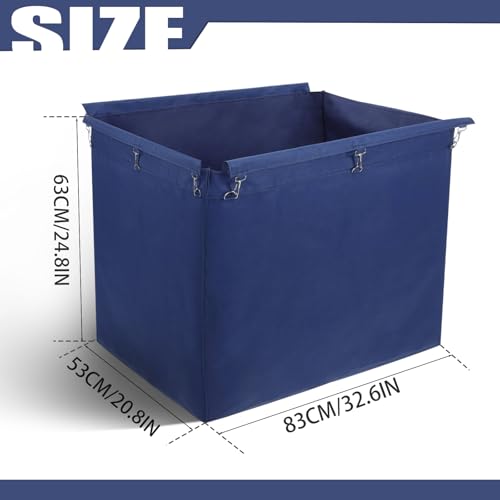 Doublure en toile Oxford imperméable de rechange pour chariot à linge commercial, housse de chariot industriel robuste, doublure bleue