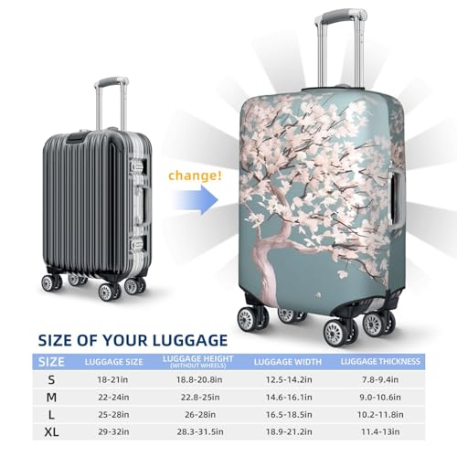 Luggage Cover Elastic Washable Suitcase Protector Large Cherry Blossom Tree Suitcase Covers for Luggage 18-32 Inch Portable Travel Luggage Covers Sleeve Dust-proof Anti-Scratch Baggage Covers2