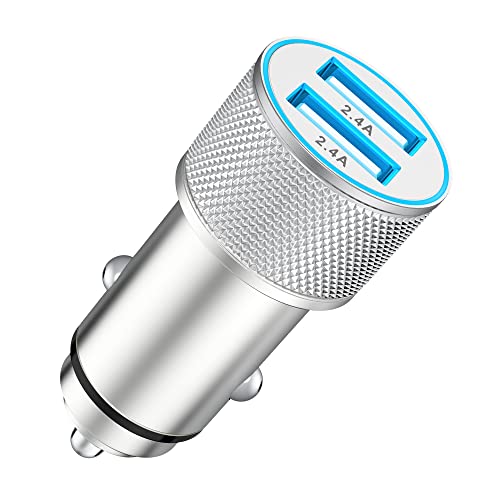 MatauMahi Adaptador Cargador Coche, Mechero USB 2 Puertos 5V2,4A, Enchufe USB 12V/24V Compatibile con Teléfonos Móviles, Navegadores, Grabadoras y Otros Equipos para el Automóvil