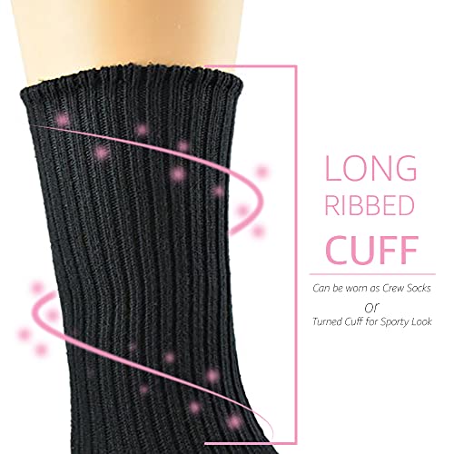 School Uniform Crew Socks, Organic Cotton - Big Girls & Boys Unisex 3 Pair Pack, Solid Colors, Soft - Sustainable & versatile4