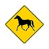 Municipal Supply & Sign Co 24 x 24 Horse Crossing Sign - Genuine Equine Crossing Symbol - 3M High Intensity Prismatic Reflective Sheeting - Prominent Warning Sign - 10-Year 3M Warranty