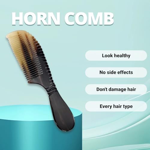 Image of SOFIYA CRAFT Ox Horn Comb Handmade Anti Static Natural Fine Horn Comb With smooth Handle- Professional Detangling Massage Fine tooth Comb A Great Gift - (9 inch)