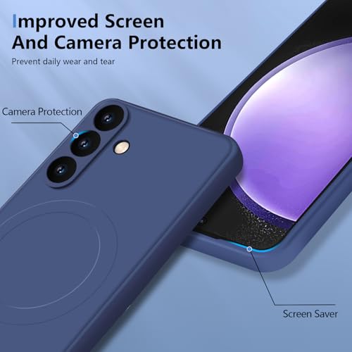 Coque silicone fin Samsung S23 FE bleu finition microfibre premium