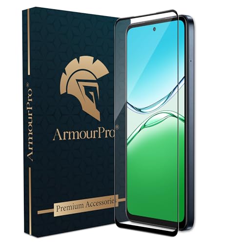 Image of ArmourPro Military Grade Gorilla Tempered Glass Screen Protector Compatible For Oppo A5X (6.67 Inch) With Easy Installation Kit| Edge To Edge Coverage |Black