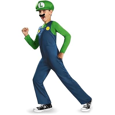 Disguise Nintendo Luigi Costume for Kids, Officially Licensed Super Mario Brothers Boys Costume, Child Size (10-12)