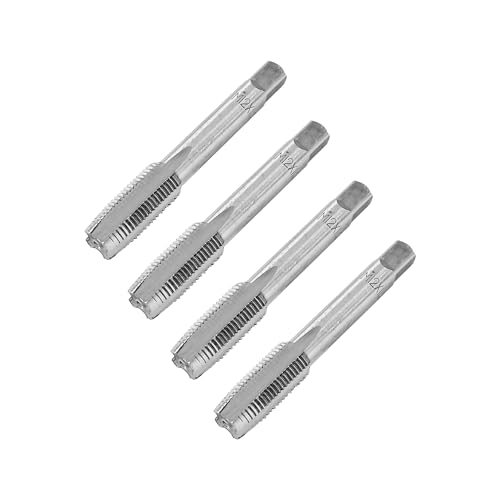 Image of pson 4Pcs M12x1.25 Metric Thread Tap, HSS Right Hand Taper & Plug Thread Taps for Accurate Internal Thread Cutting