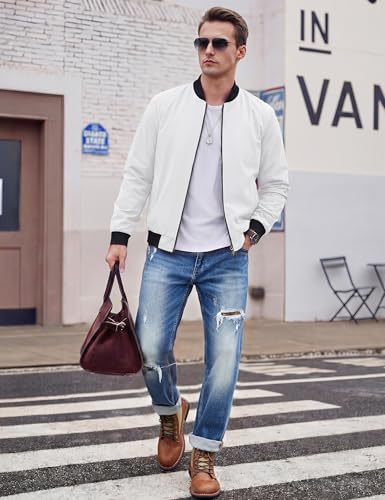 Image of TACVASEN Men's Lightweight Jacket Spring Bomber Fall Windbreaker Casual Stylish Coats with Pockets