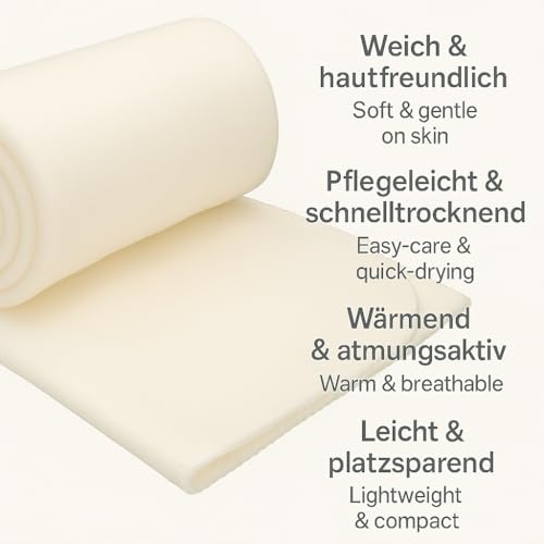 Betz Fleecedecke 130x170 cm 180g/m² – Weiche Wohndecke & Kuscheldecke – Flauschige Sofadecke als Tagesdecke – Leicht, wärmend & pflegeleicht – Farbe Creme