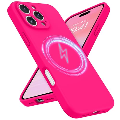 Coque iPhone 16 Pro MagSafe rose vif silicone pour sublimer vos sorties