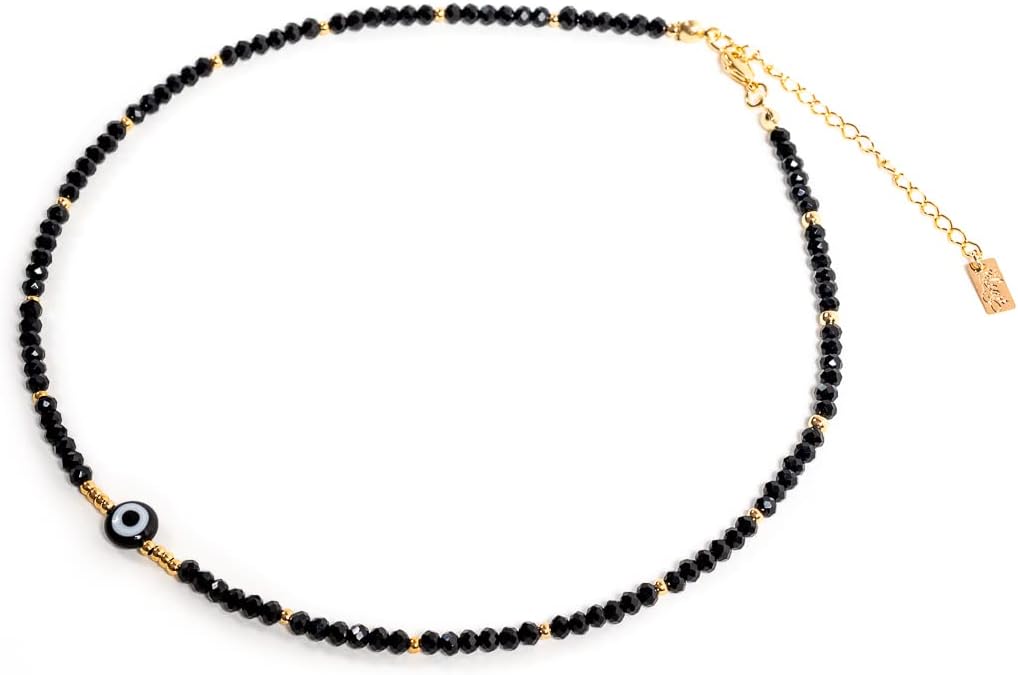 イーブルアイ キュート 小さなペンダント チョーカー ネックレス レディース ミニマリスト ジュエリー, クリスタルムラーノ, 宝石