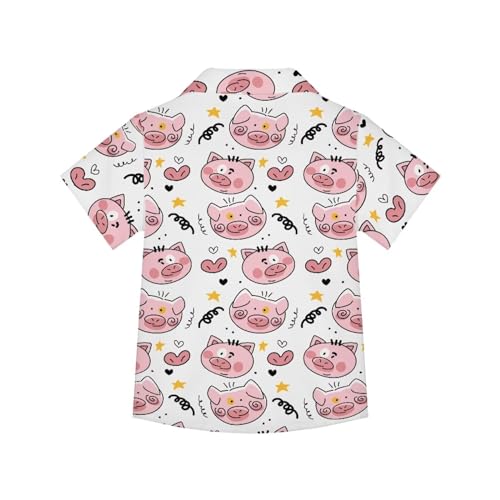 PinUp Angel Cute Short Sleeve Shirts for Kids Casual Button Down Comfortable Girls Boys Button Up Hawaiian Shirts2