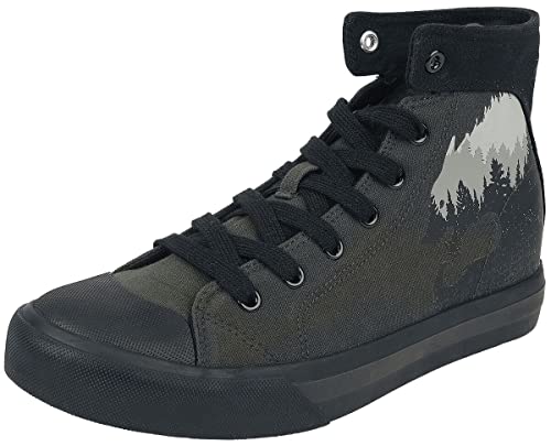 Black Premium by EMP Zapatillas Forest and Wolf Unisex Deportivas Altas Gris Oscuro EU44 Textil Cover