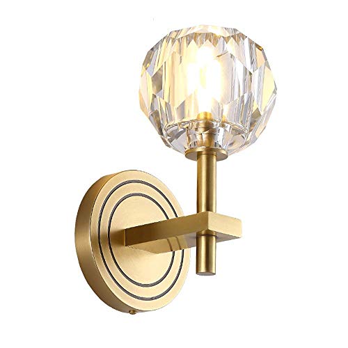 Lámpara de pared de vidrio de cobre posmoderna para iluminación de pasillos y dormitorios 4