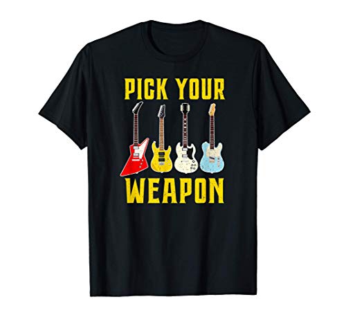 Funny Guitar Pick Your Weapon Vintage Music Gift T-Shirt