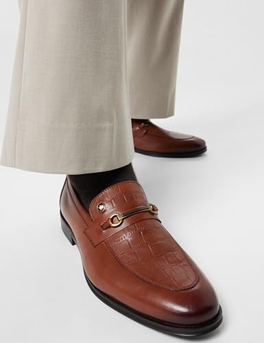 Image of Louis Philippe Men Premium Leather Breathable Lining Material Anti Slip with Heel TPR Sole Formal Slip-on Shoes