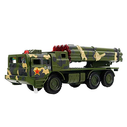 1:55 Simulazione Modello Lanciamissili Tirare Veicoli da Guerra Militari Guerra Realistici Missile Launch Pad Mobile Educazione Giocattolo Compleanno Natale Regalo per Oltre 3 Anni Bambini (Grigio)