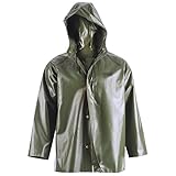 Pioneer Waterproof Fisherman Jacket - Heavy Duty for Cold Weather - Marine/Fish Oil Resistant - Green