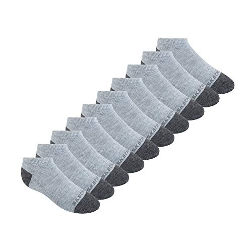 Skechers Boys Skechers Boys' 10 Pack No Show Running Socks, Gray, 5-6.5 Us #TOP18