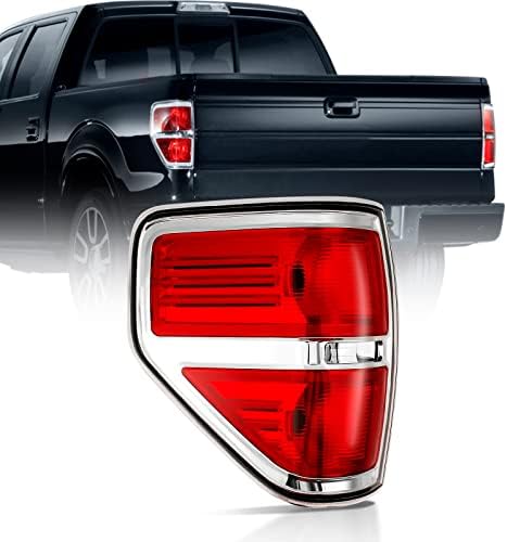 OKYMOTOR Tail Lights Assembly Driver and Passenger Side Brake Light with 2009 2010 2011 2012 2013 2014 Ford F-150 Pickup Tail Lamp Red Smoked Tail Light