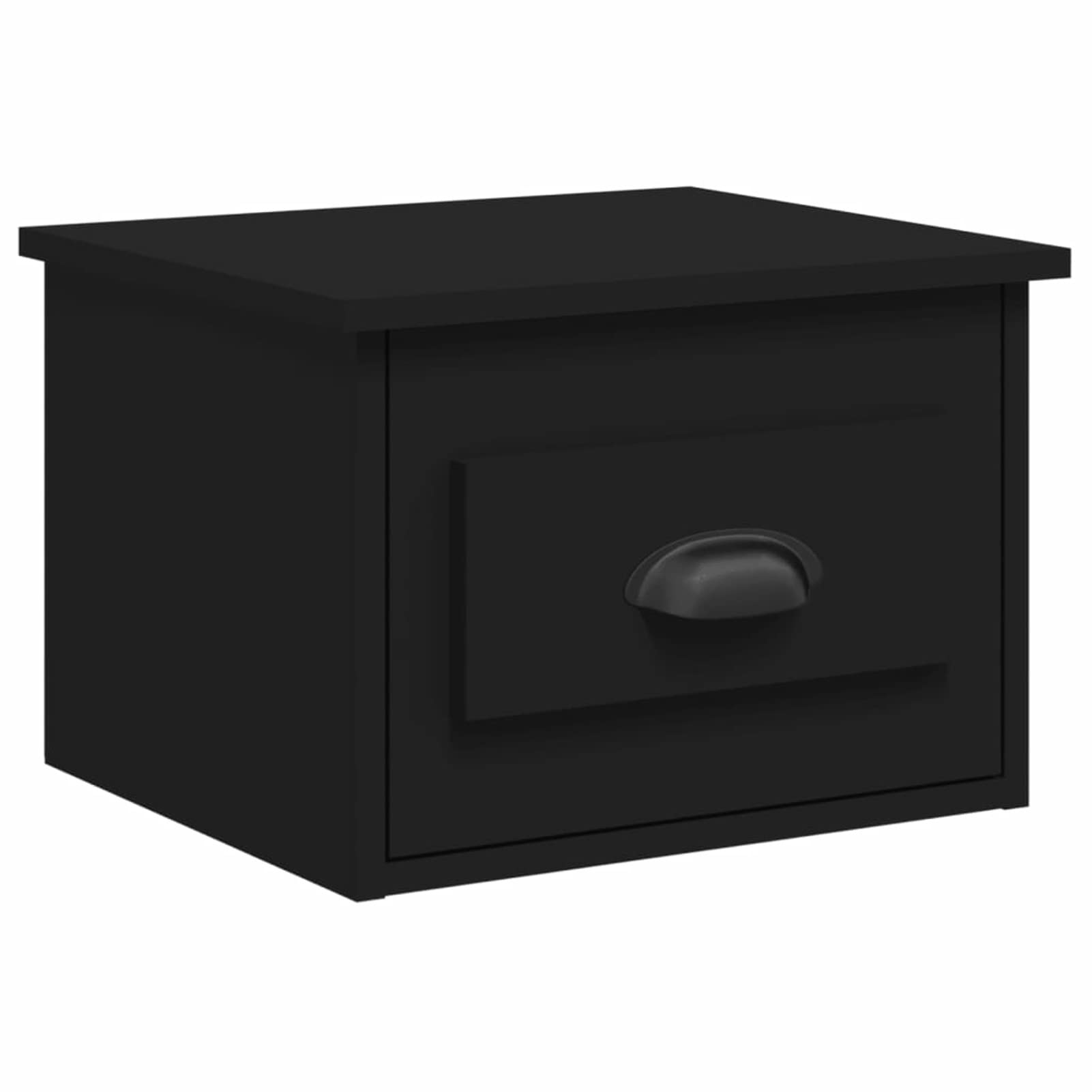 Gecheer Comodino da parete nero 41,5 x 36 x 28 cm, tavolino galleggiante con cassetto, comodino armadio laterale sospeso supporto per telefono per camera da letto, soggiorno