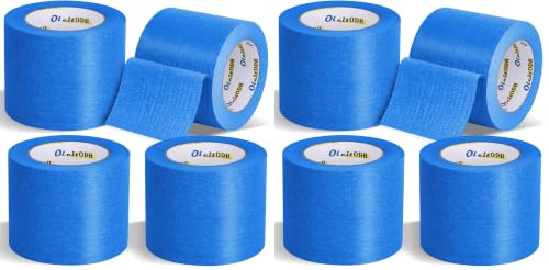 Image of Oleitodh 4 Rolls Blue Painters Tape 4 Inch x 60 Yards Wide Masking Tape Bulk (Pack of 2)