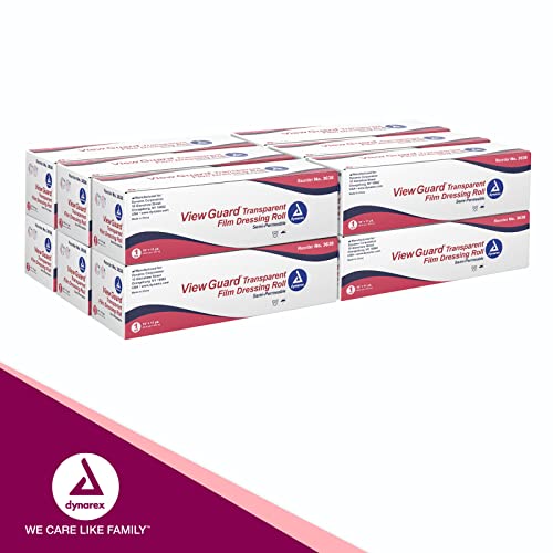 Dynarex View Guard Transparent Film Dressing Rolls, Non-Sterile Transparent Film Dressing That Protects Minor Wounds And Easily Conforms To Body Contours, 10" X 11 Yds., 1 Box Of 12 Dressing Rolls #TOP5
