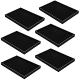 Pafeooui 6-Piece Velvet Stackable Jewelry Organizer Trays – 13.8" x 9.5" Large Size Black Premium Display & Storage for Necklaces, Bracelets, Rings & More