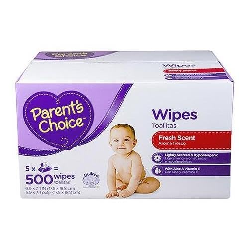 Parents Choice Fresh Scent Baby Wipes 500 Count