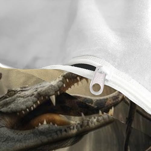 Housse de couette imprimé 3D crocodile en microfibre douce 200x200 - 5