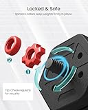 SONGMICS Dumbbell Set, 10 kg Weights with Connecting Bar, Hexagon, Adjustable Weight Plates, for Men Women Workout, Fitness Training, Weight Lifting, Home Gym, Ink Black SYL100B01 - Image 5