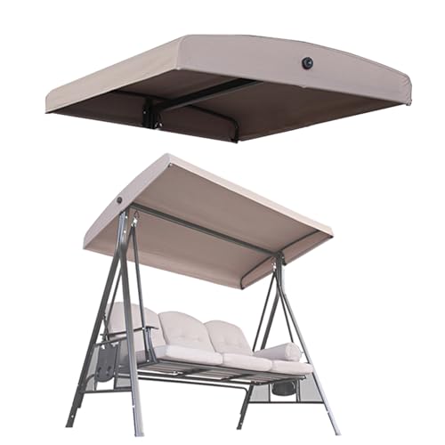 DFANCE Swing Canopy Replacement Cover 2 3 Seater Outdoor Porch Swing Canopy Waterproof Replacement Canopy Top Cover for Garden Swing Chair Patio Hammock(Size:3 Seater:198×125cm/79×49in)