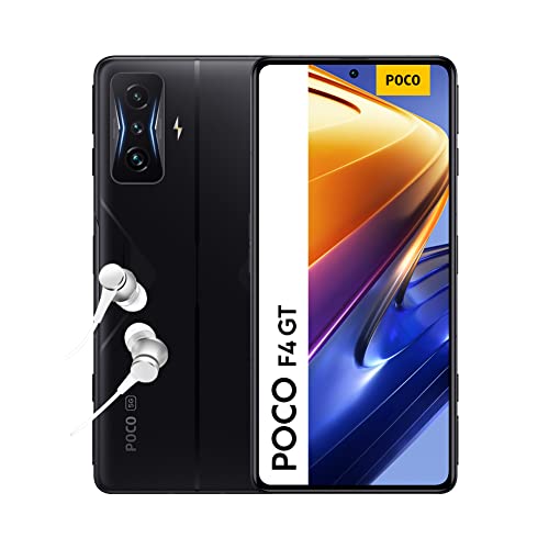 Poco F4 GT 5G - 8+128GB スマートフォン、6.67 インチ 120Hz E4 AMOLED スクリーン、Snapdragon 8 Gen 1、64MP トリプルカメラ、4700mAh、120W HyperCharge、ステルス ブラック (ES バージョン + 3 年保証)