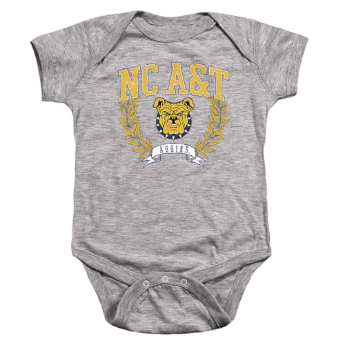 LOGOVISION North Carolina A&T State University Laurels Dark Unisex Infant Snap Suit for Baby, Athletic Heather, Large