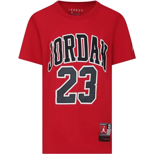 Jordan Practice Flight Short Sleeve T-Shirt Boys Size Large and X-Large Color Gym Red, White, and Black (as1, Alpha, x_l, Regular)