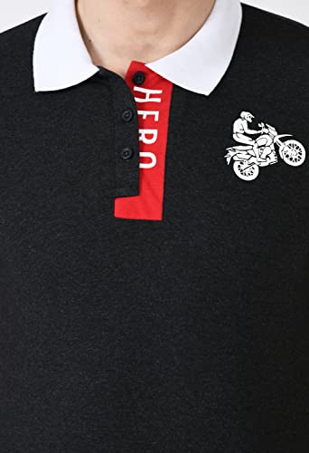 Image of Hero MotoCorp Unisex Polo Neck T-Shirt Dark Grey