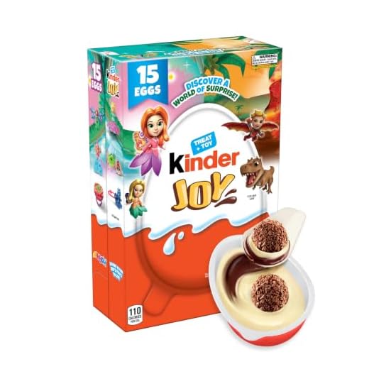 Kinder Joy Eggs, Sweet Cream and Chocolatey Wafers with Toy Inside, Great for Easter Egg Hunts, 0.7 Ounce (Pack of 15)