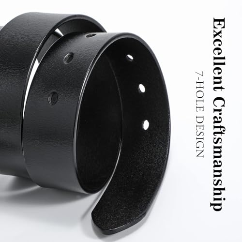 Image of WHIPPY Women Leather Belt for Jeans Pants Dresses Black Ladies Waist Belt with Pin Buckle