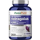 Astragalus 3000mg Per Caps 200 Veggie Capsules (Vegetarian, Non-GMO & Gluten Free) Max Strength - Supports Cardiovascular Health, Boosts Immune Function