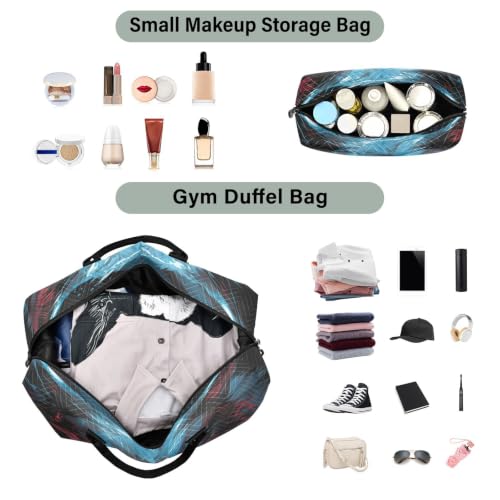 Sac de voyage loup noir avec trousse de toilette pour week-end - 4