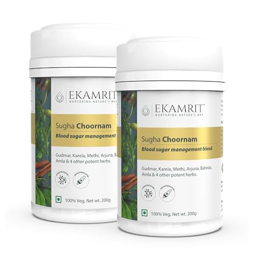 Ekamrit Sugha Choornam - Diabetes Care Powder (400g), Control Blood Sugar Naturally with Amla, Gudmar, Karela, Ashwagandha, Methi, Arjuna & More Ayurvedic Herbs, 100% Support for Diabetes (Pack of 2)