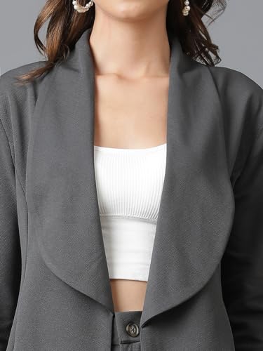 Image of KOTTY Women's Solid Relaxed Fit 3 /4 Sleeve Co-ord Blazer and Trouser Set.