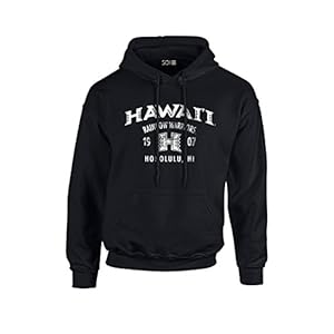 Hawaii Rainbow Warriors 50/50 Blended 8 oz. Hooded Sweatshirt, Black, Medium