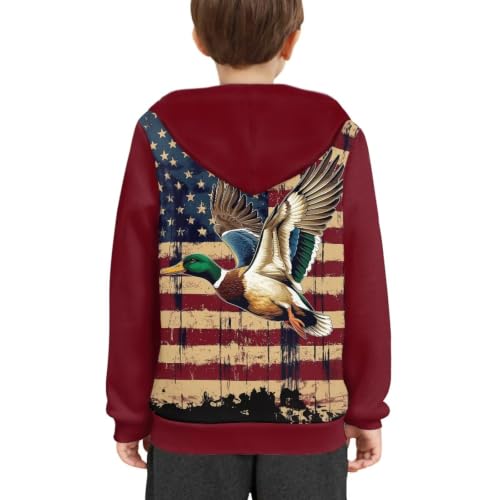 Image of WELLFLYHOM Boys Hooded Sweatshirts Hoodie Pullover Cool Graphic Crewneck Blouses Size 6-16